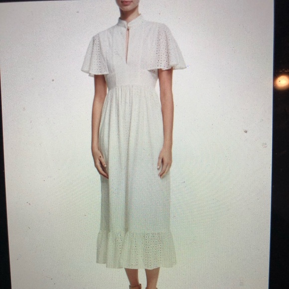 Alexa Chung Dresses & Skirts - AlexaChung size UK 8/ US 4 white eyelet cape dress